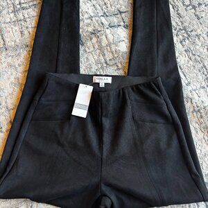 Gilli Black Soft Velvet Work Pants Stretchy Waist – Size Small